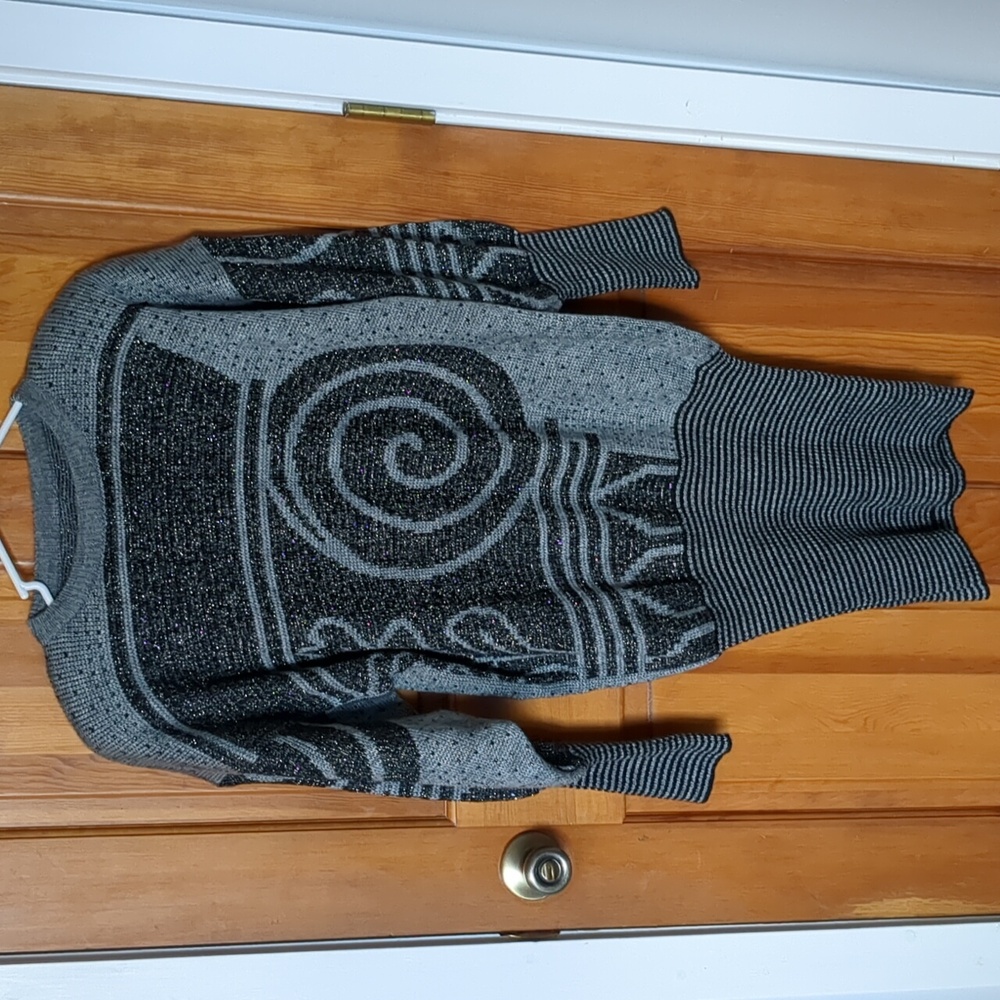 80's Style Sweater Dress With Shoulder Pads